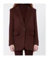 Max Mara Long-sleeved Suit Jacket In Burgundy