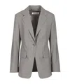 Max Mara Flap Pockets Long Sleeves Notched Lapels Jackets In Gray