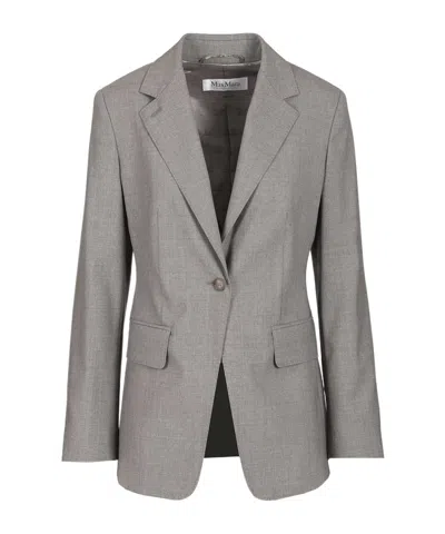Max Mara Long-sleeved Suit Jacket In Gray