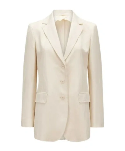 Max Mara Long-sleeved Suit Jacket In White