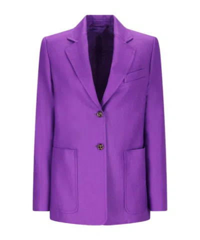Max Mara Long-sleeved Suit Jacket In Purple
