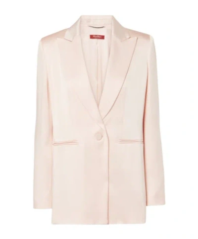 Max Mara Long-sleeved Suit Jacket In White