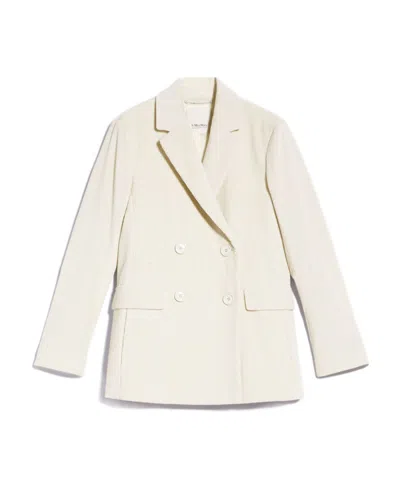 Max Mara Long Sleeved Suit Jacket In White