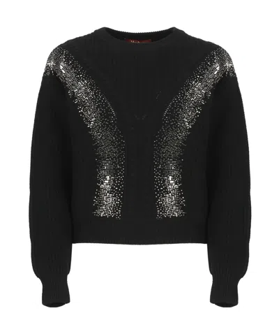 Max Mara Long-sleeved Sweater In Black