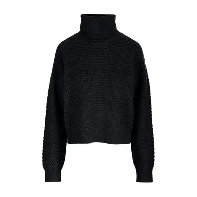 Max Mara Long-sleeved Sweater In Black