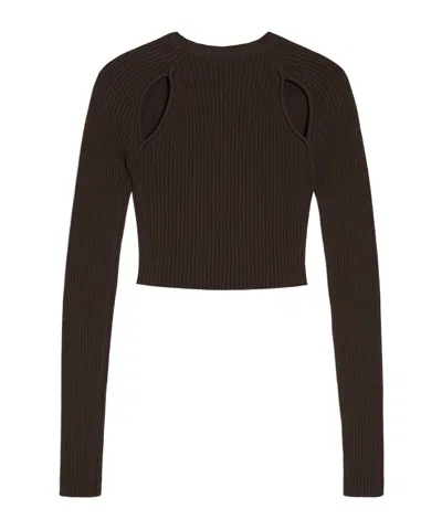 Max Mara Long-sleeved Sweater In Black