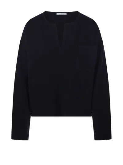 Max Mara Long-sleeved Sweater In Black