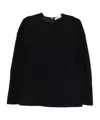 Max Mara Crew Neck Sweater In Wool And Cotton In Black