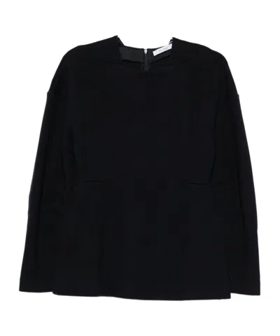 Max Mara Long-sleeved Sweater In Black