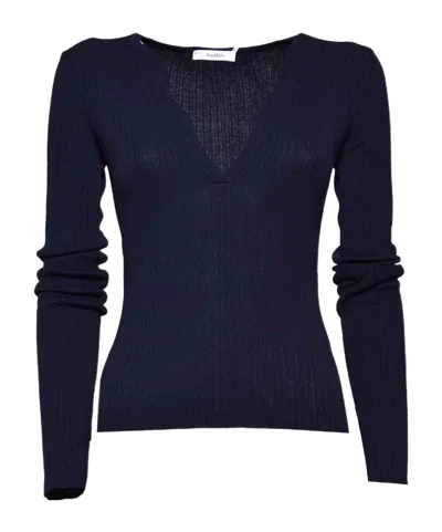 Max Mara Long-sleeved Sweater In Black