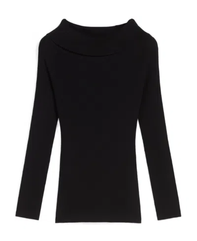 Max Mara Long-sleeved Sweater In Black
