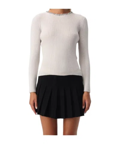 Max Mara Long-sleeved Sweater In Cream