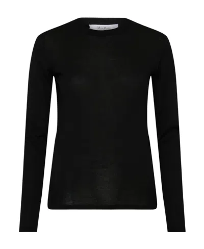 Max Mara Long-sleeved Sweater In Black