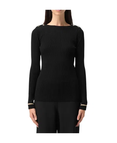 Max Mara Long-sleeved Sweater In Black