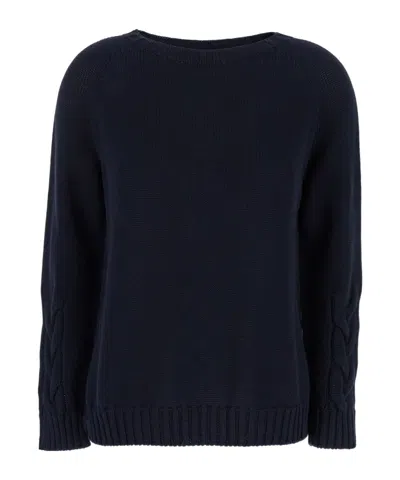 Max Mara Long-sleeved Sweater In Black