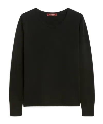 Max Mara Long-sleeved Sweater In Black