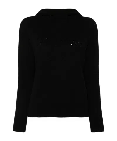 Max Mara Long-sleeved Sweater In Black