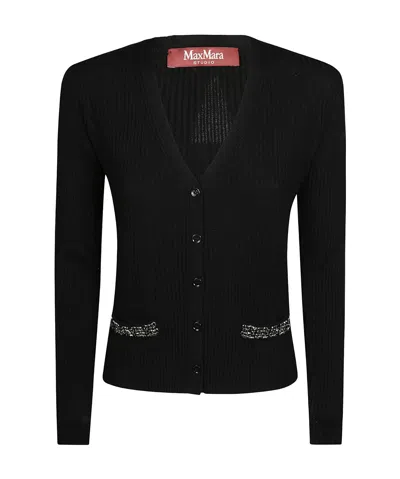 Max Mara Long-sleeved Sweater In Black