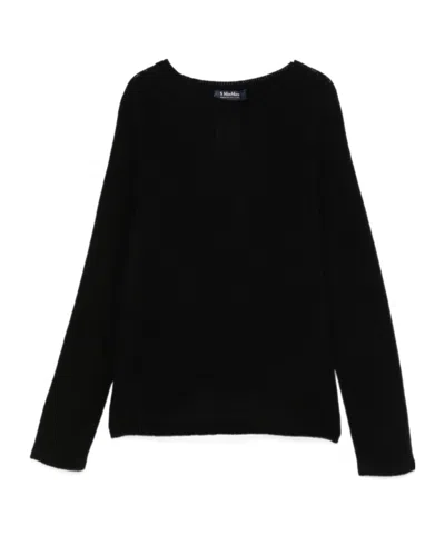 Max Mara Long-sleeved Sweater In Black