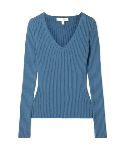 Max Mara Long-sleeved Sweater In Blue