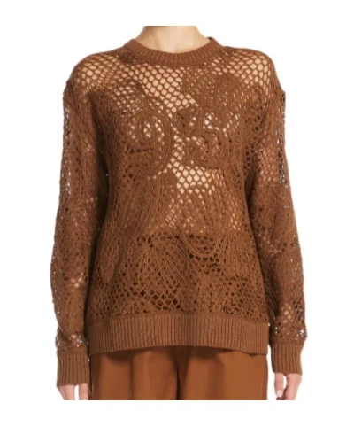 Max Mara Long-sleeved Sweater In Brown
