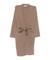 Max Mara Cashmere Cardigan With Belted Waist And Pockets In Brown