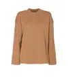 Max Mara Sleeveless Top With Crew Neck And Long Sleeves In Brown