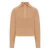 Max Mara Ribbed Zip-neck Sweater In Brown