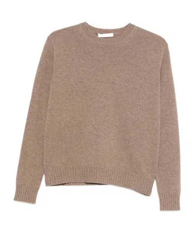 Max Mara Round-neck Wool Sweater In Neutral