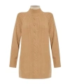 Max Mara Cable-knit High-neck Jumper In Brown