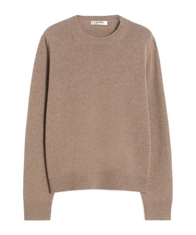 Max Mara Long-sleeved Sweater In Brown