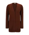 Max Mara Villar V-neck Long-sleeved Cardigan In Brown