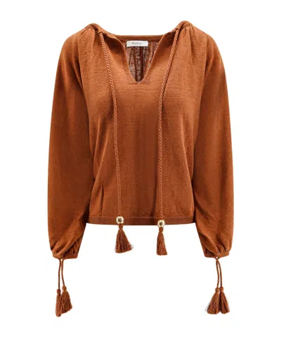 Max Mara Long-sleeved Sweater In Brown