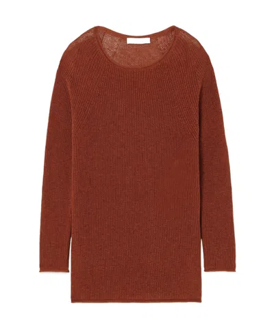 Max Mara Long-sleeved Sweater In Brown