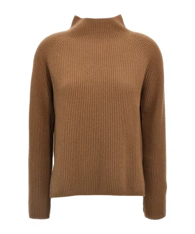 Max Mara Long-sleeved Sweater In Brown