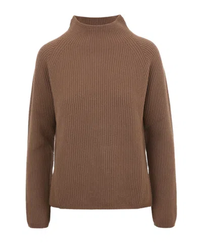 Max Mara Long-sleeved Sweater In Brown