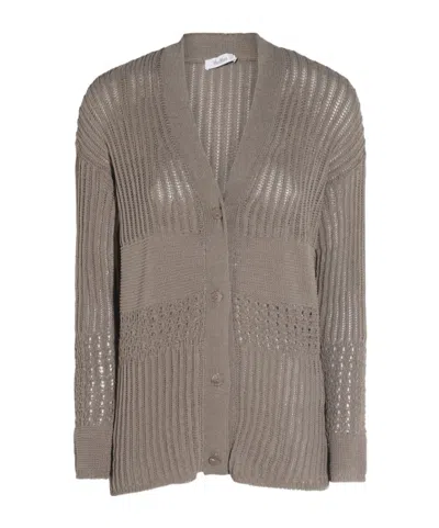 Max Mara Long-sleeved Sweater In Gray