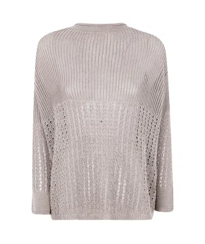 Max Mara Long-sleeved Sweater In Gray