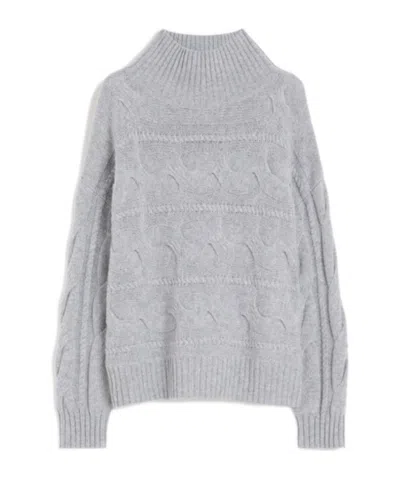 Max Mara Long-sleeved Sweater In Gray