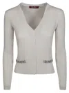 Max Mara Studio Brandy Cardigan Gioiello In Gray