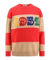 Max Mara Wool And Cashmere Sweater With Flocked 1951 Motif In Multicolor