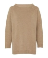 Max Mara Radames Off-the-shoulder Wool And Cashmere Jumper In Nude