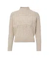 Max Mara Vicini Cashmere Side Braid Sweater In Neutral
