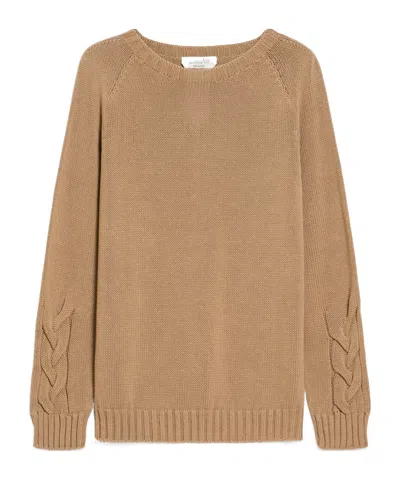 Max Mara Long-sleeved Sweater In Nude