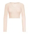 Max Mara Short Wool Blend Ifrem Sweater In Nude