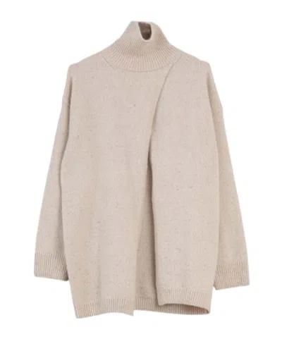 Max Mara Long-sleeved Sweater In Nude