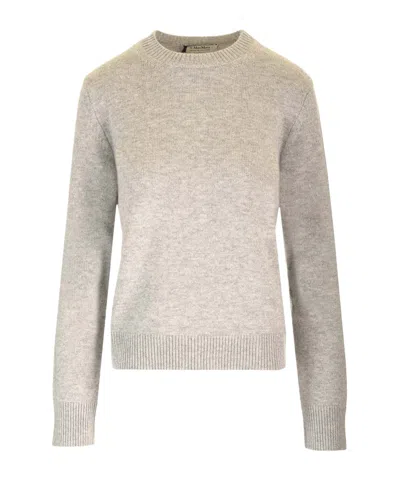Max Mara Long-sleeved Sweater In Pearl Gray