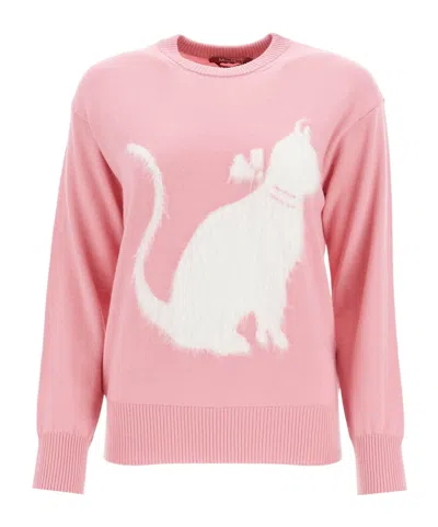 Max Mara Long-sleeved Sweater In Pink