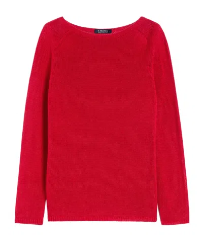 Max Mara Long-sleeved Sweater In Red