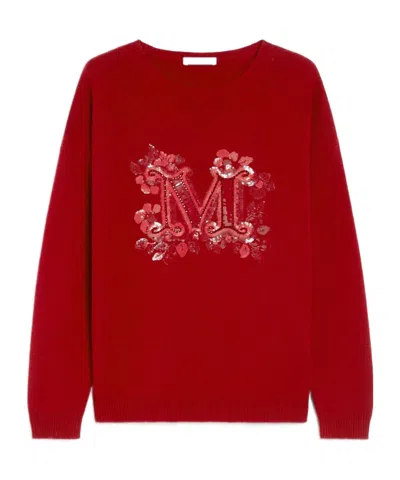 Max Mara Long-sleeved Sweater In Red
